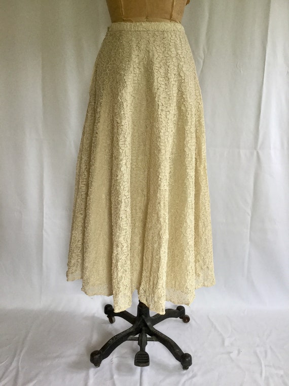 Vintage 40s full skirt | Vintage cream lace new l… - image 2