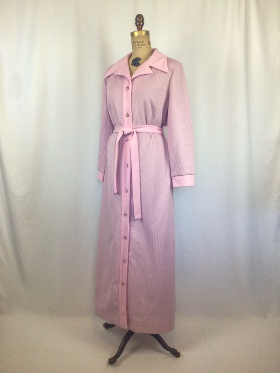Vintage 60s dress | Vintage pink silver striped k… - image 6