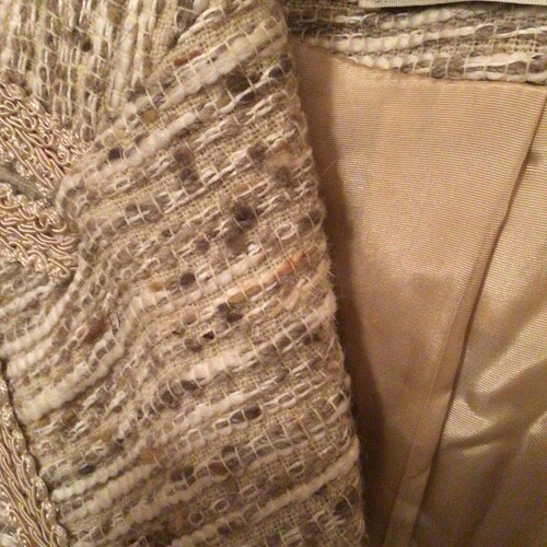 Vintage 60s suit jacket | shops Vintage woven silk cream blazer | 1960's Lilli Ann suit blazer