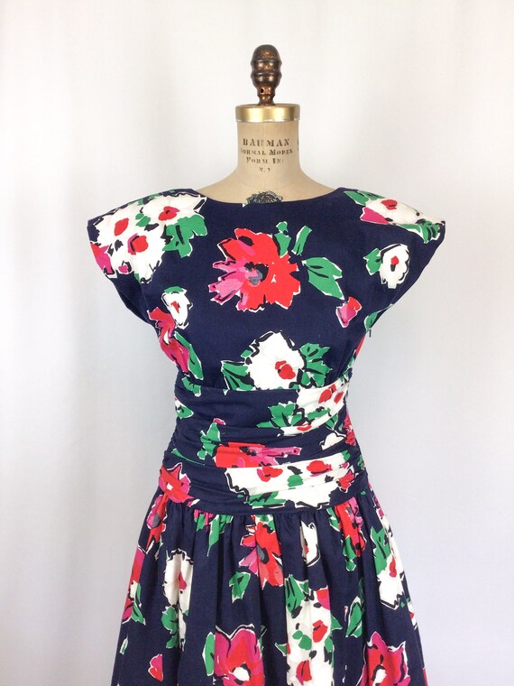 Vintage 80s dress | Vintage  floral cotton fit an… - image 3