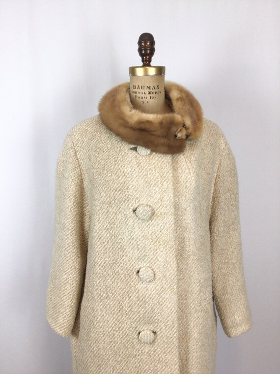 Vintage 50s coat | Vintage two tone cream boucle … - image 2