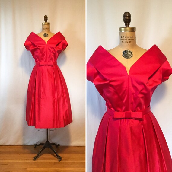 ruby red dress vintage