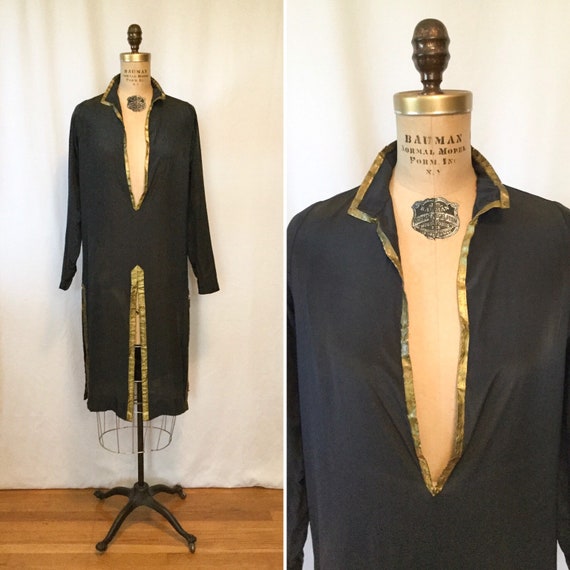 Fiona 20s Tunic | Vintage black silk tunic | 1920… - image 1