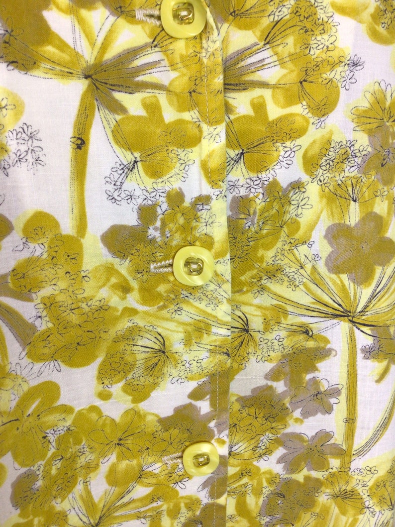 Vintage 50s dress Vintage yellow cotton day dress 1950s floral print house dress image 8