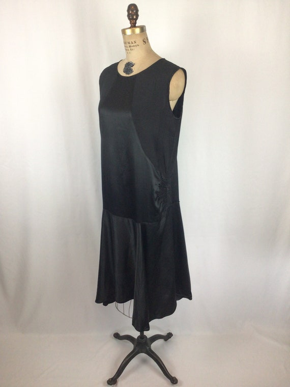 Vintage 20s Dress | Vintage black silk satin drop… - image 7