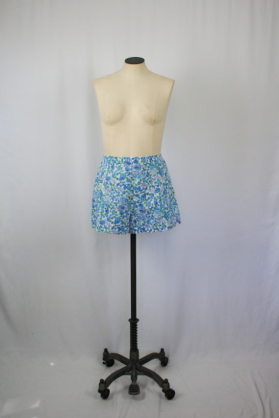 Vintage 70s shorts | Vintage blue novelty print co