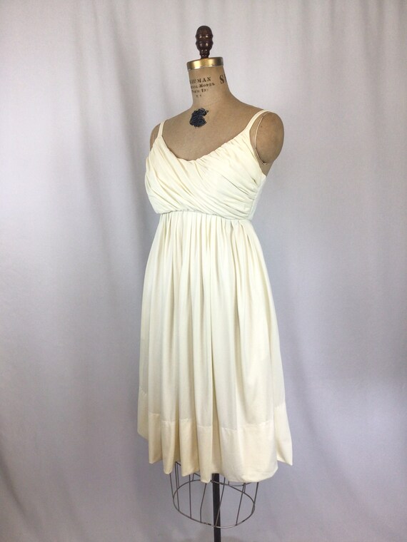 Vintage 50s dress | Vintage ivory knit cocktail d… - image 6