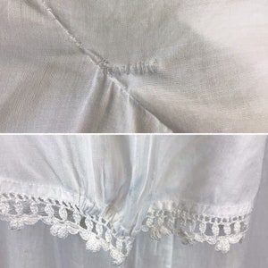 Camisón eduardiano vintage / Camisón de algodón batista blanco de encaje de ganchillo vintage / bata de 1900 imagen 10