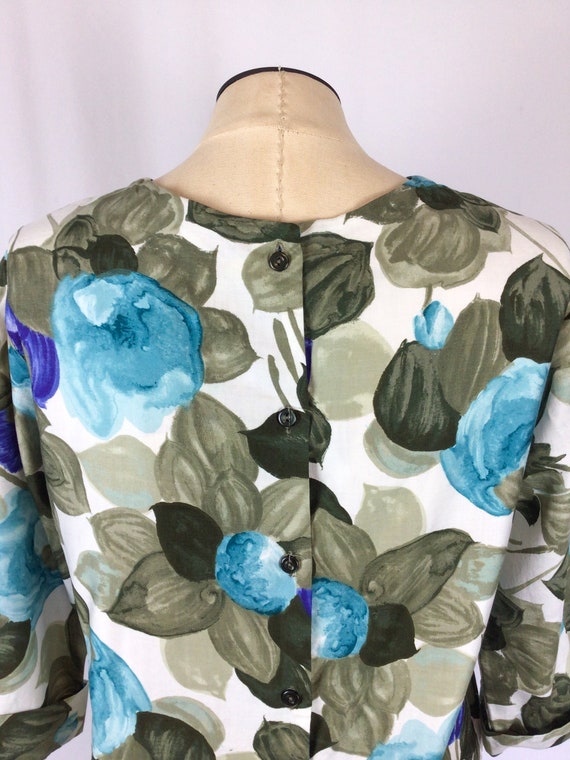 Vintage 60s blouse | Vintage NOS green blue flora… - image 7