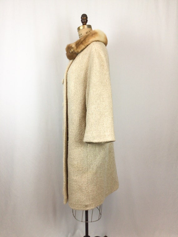 Vintage 50s coat | Vintage two tone cream boucle … - image 6