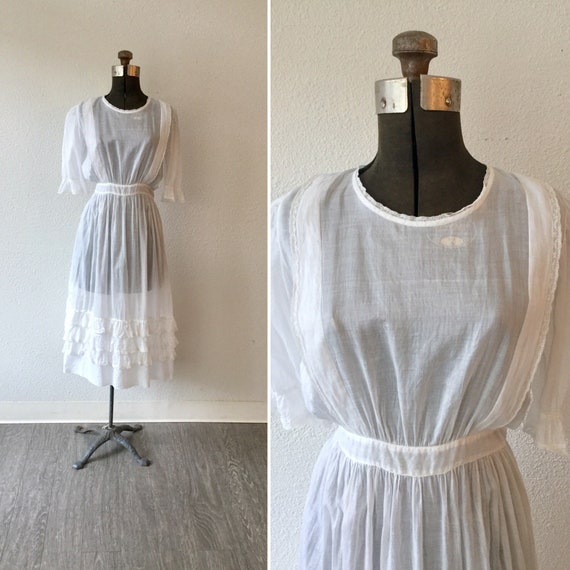 Vintage Edwardian Dress || Antique Edwardian Cotton Lawn Vintage Edwardian Dress || Antique Edwardian Cotton Lawn