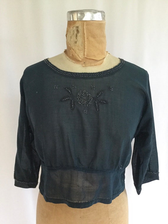 Vintage Edwardian Blouse | Vintage peacock blue l… - image 3