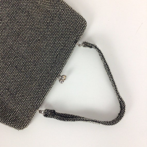 Vintage 30s purse | Vintage black knit rhinestone