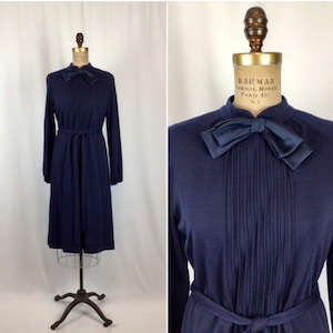 Vintage 60s dress | Vintage navy blue knit dress | 1960s Tony Ruocco for Alper Schwartz dress