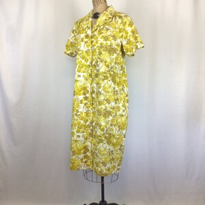 Vintage 50s dress Vintage yellow cotton day dress 1950s floral print house dress image 6