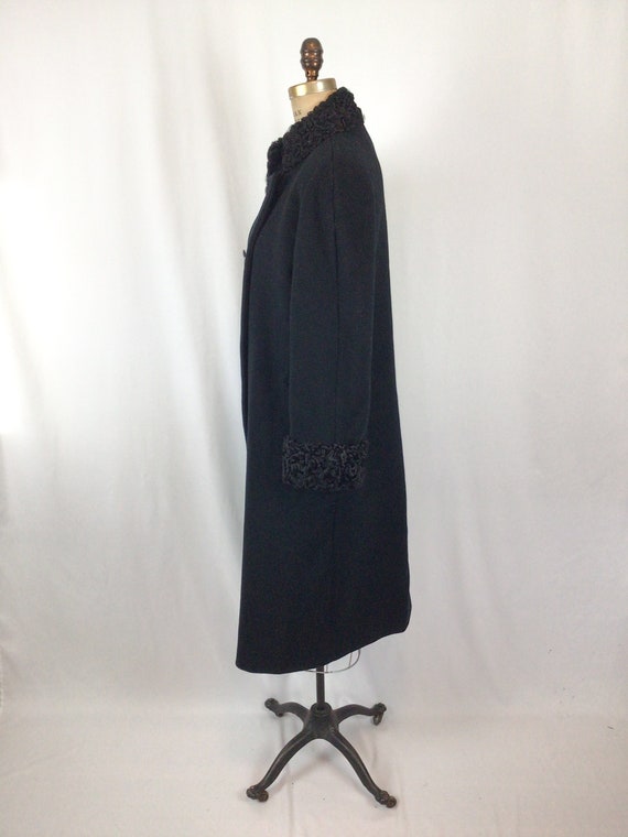 Vintage 80s coat | Vintage black wool curly hair … - image 7