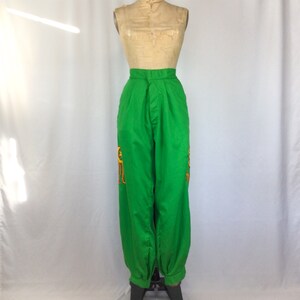 Vintage 70s pants Vintage green canvas pants 1970s Shriners appliqué pants image 4