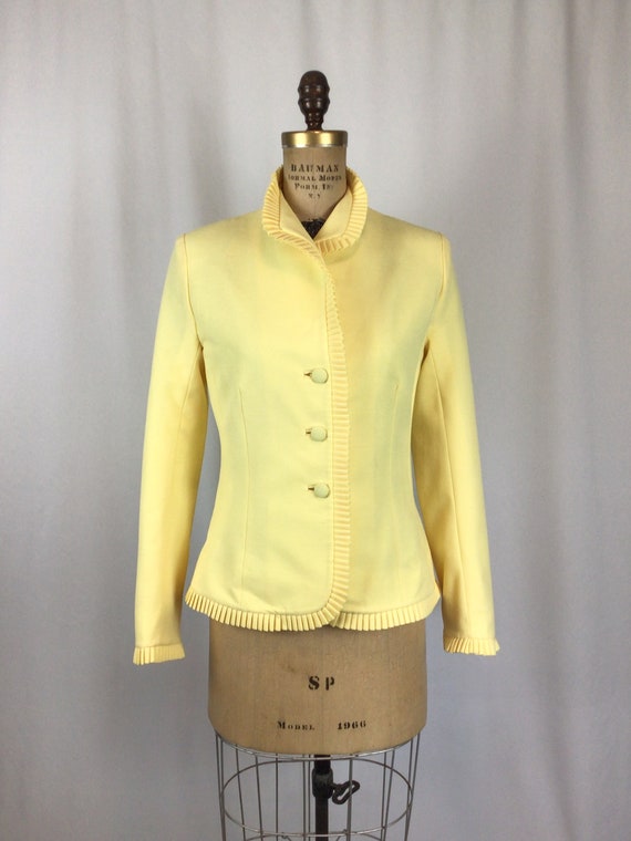 Vintage 60s suit jacket | Vintage lemon yellow ta… - image 2