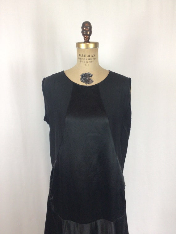 Vintage 20s Dress | Vintage black silk satin drop… - image 3