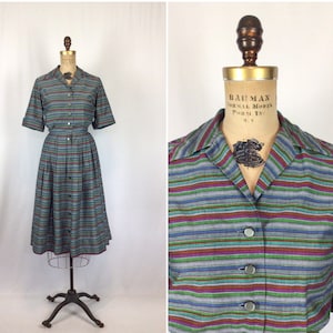 50s Striped Dress S - Etsy