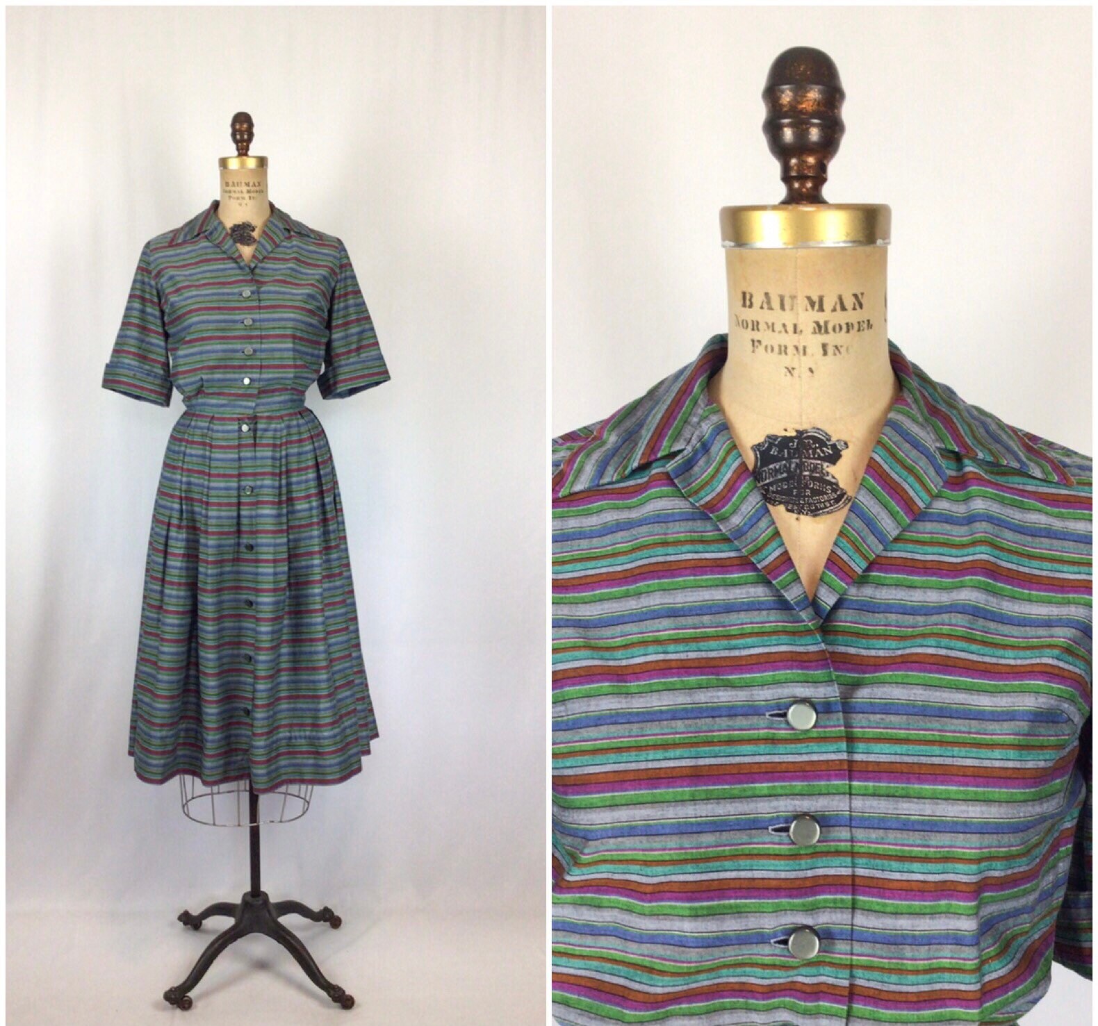 50s striped dress ストライプ ワンピース