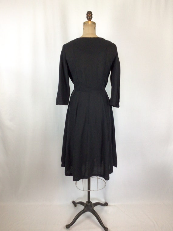 Vintage 40s dress | Vintage black crepe day dress… - image 9