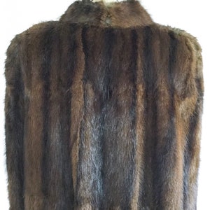 Vintage 50s fur cape Vintage rich striped brown mink cape Early 1950s Vancouver Fur factory mink fur cape stole image 8