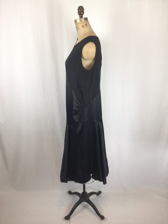 Vintage 20s Dress | Vintage black silk satin drop… - image 8