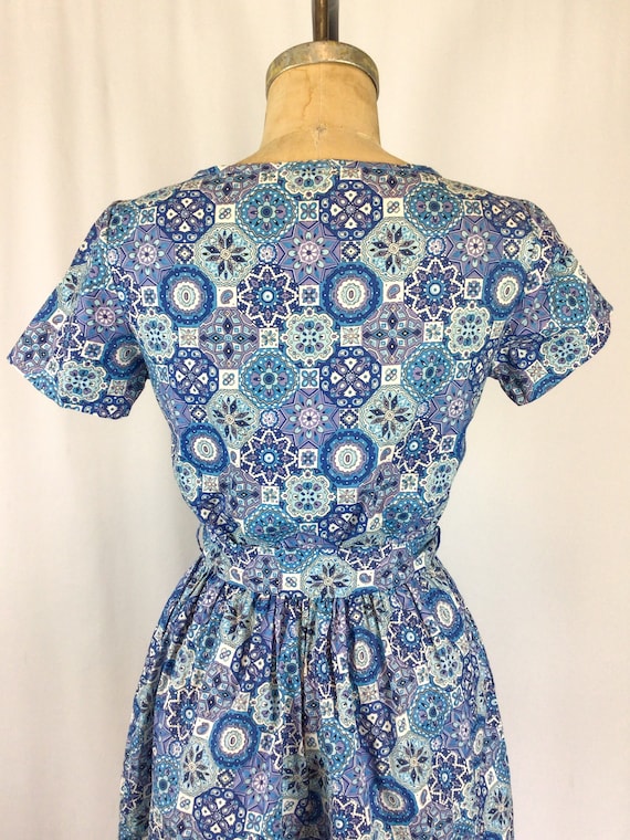 Vintage NOS 50s Playsuit | Vintage blue and white… - image 8