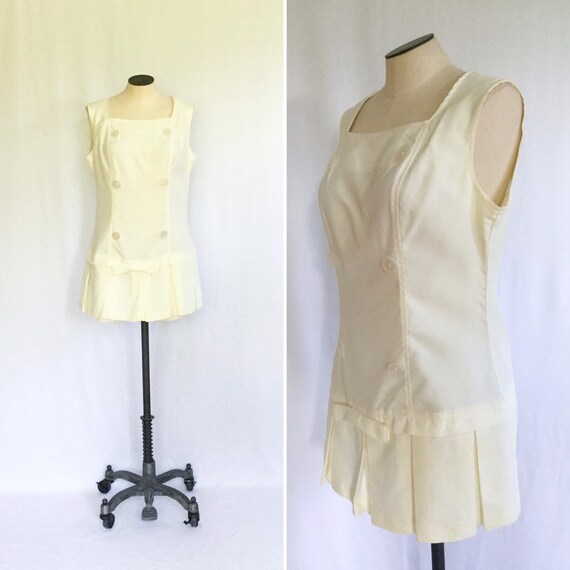 Vintage 60s Tennis dress | Vintage white pleated s