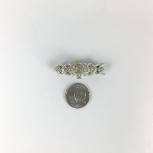 Vintage 50s Barrette | Vintage floral clear rhinestone barrette | 1950s  hair clip accessory