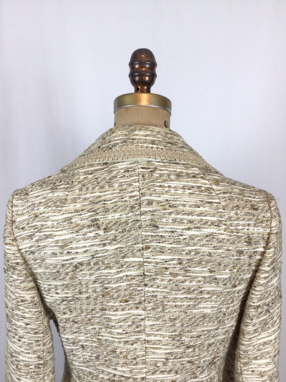 Vintage 60s suit jacket | Vintage woven silk crea… - image 7