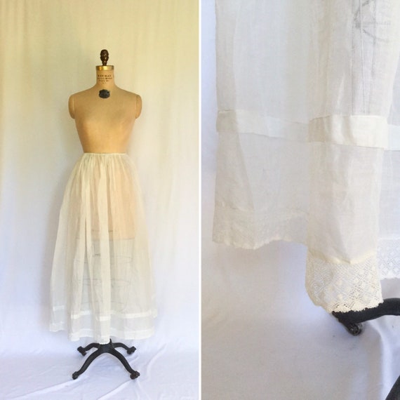 Vintage Edwardian Underskirt | Vintage white cotto