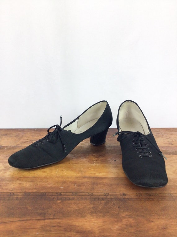 Vintage jaren '60 schoenen Vintage zwarte zijden kanten - Etsy Nederland