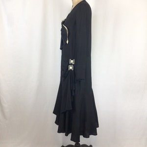 Vintage 20s Dress Vintage black silk drop waist dress 1920's silk flapper dress image 7