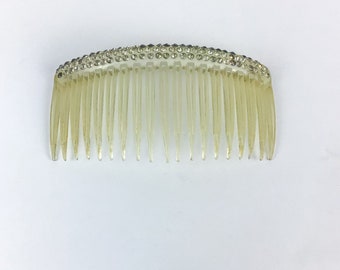 Vintage 50s hair comb | Vintage clear rhinestone comb | 1950s Rhinestone hair accessory