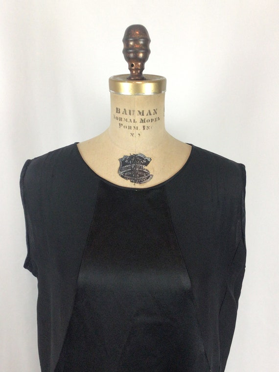 Vintage 20s Dress | Vintage black silk satin drop… - image 2