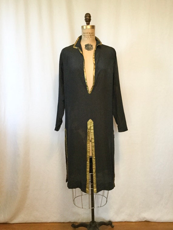 Fiona 20s Tunic | Vintage black silk tunic | 1920… - image 4