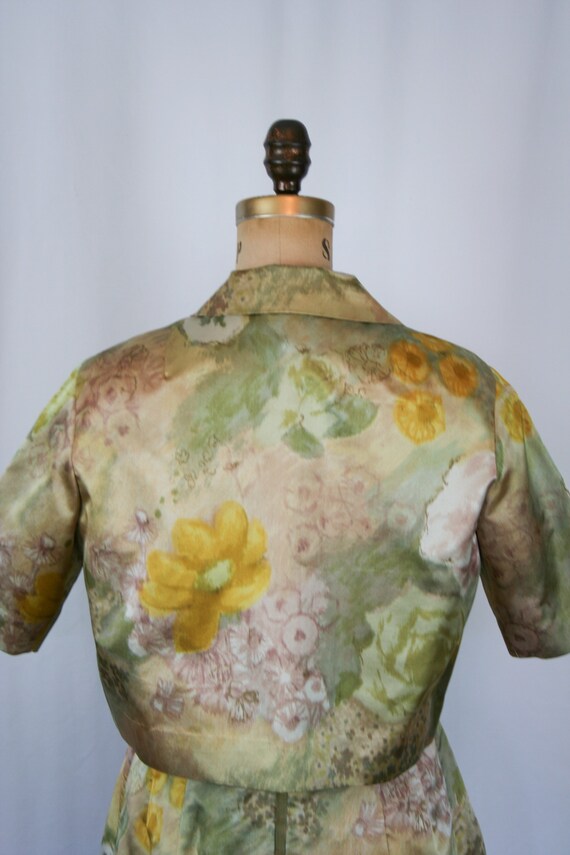 Vintage 50s dress suit | Vintage floral watercolo… - image 9