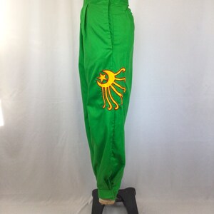 Vintage 70s pants Vintage green canvas pants 1970s Shriners appliqué pants image 6