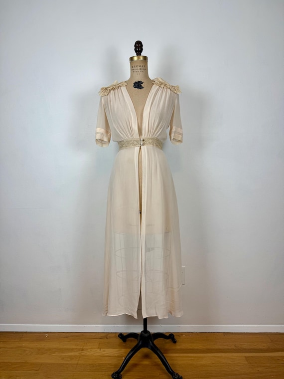 Vintage 30s Robe| Hobert Dressing Gown | 1930s Pa… - image 1