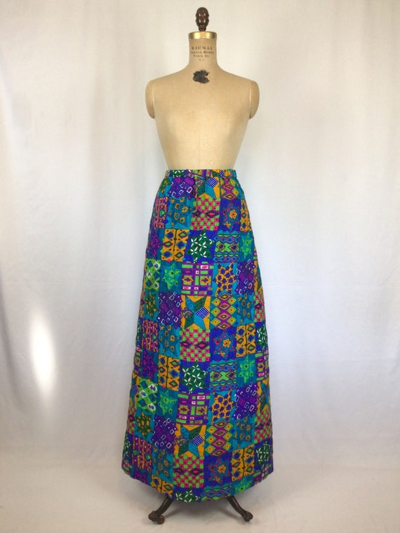 Vintage 60s skirt | Vintage patchwork quilted ski… - image 4