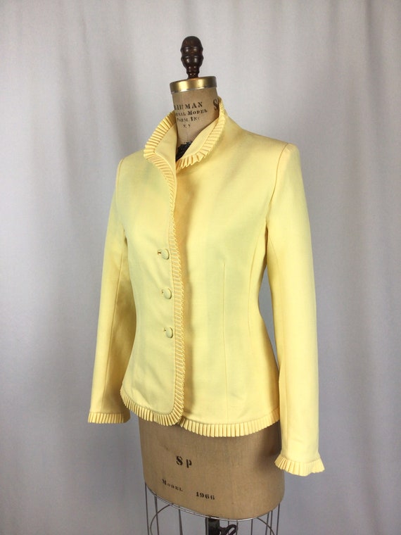 Vintage 60s suit jacket | Vintage lemon yellow ta… - image 5