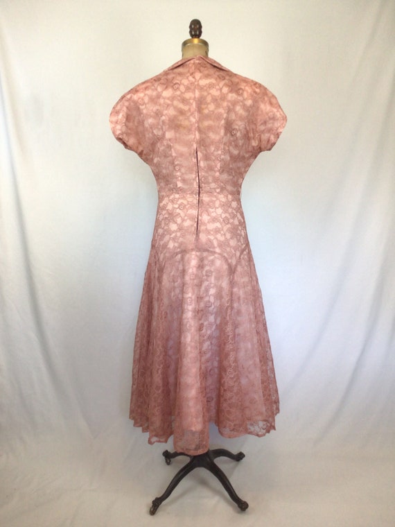 Vintage 40s dress | Vintage rose pink lace dress … - image 8