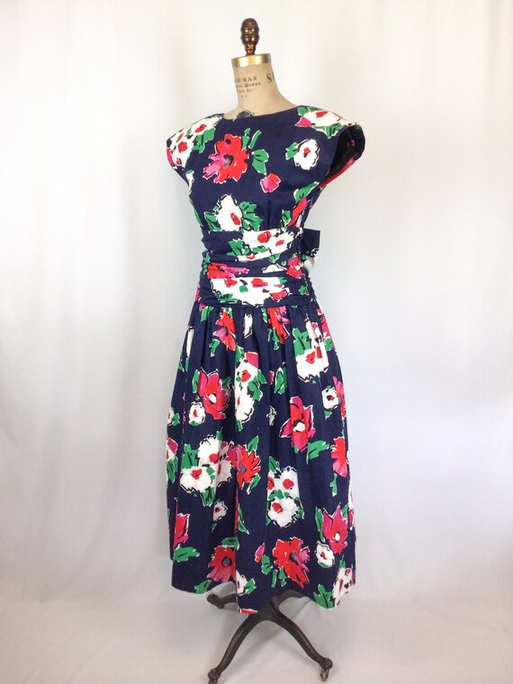 Vintage 80s dress | Vintage  floral cotton fit an… - image 6