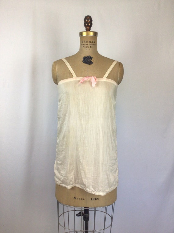 Vintage Edwardian chemise | Vintage ivory silk sl… - image 3