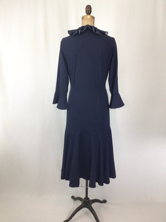 Vintage 40s dress | Vintage navy faille 20s style… - image 9