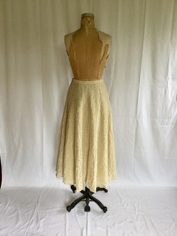 Vintage 40s full skirt | Vintage cream lace new l… - image 9