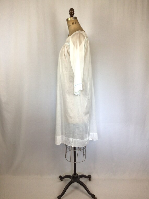 Vintage 50s Night dress | Vintage white embroider… - image 6