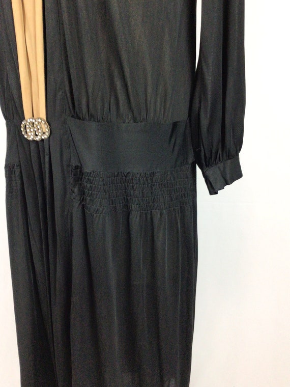 Vintage 20s Dress | Vintage black rayon jersey dr… - image 6